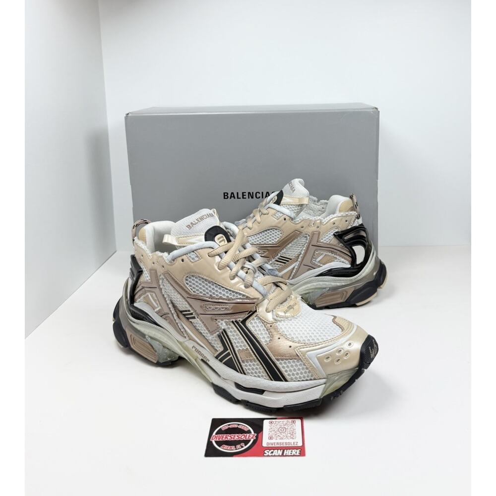 Size 46EU/13US - Balenciaga Runner Beige Black Sneakers🥯 New/Retail $1,150!
